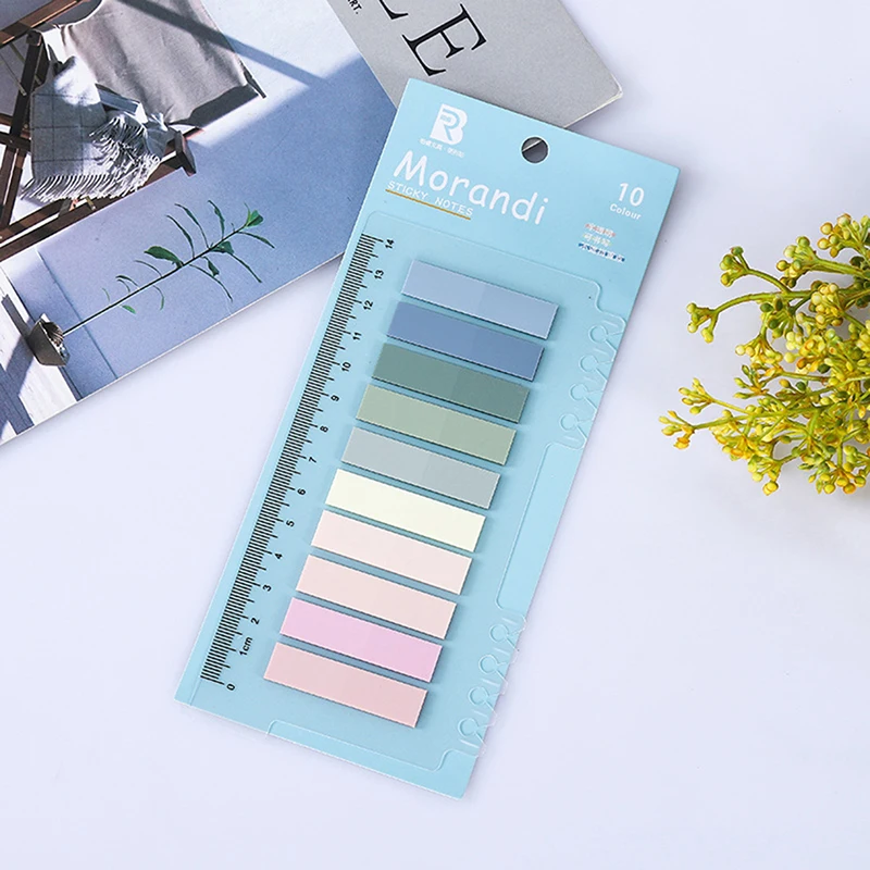 

100/200 Sheets Loose-leaf Morandi Color N Times Sticky Key Points Creative Flipchart Index Note Post Sticker Bookmark To Do List