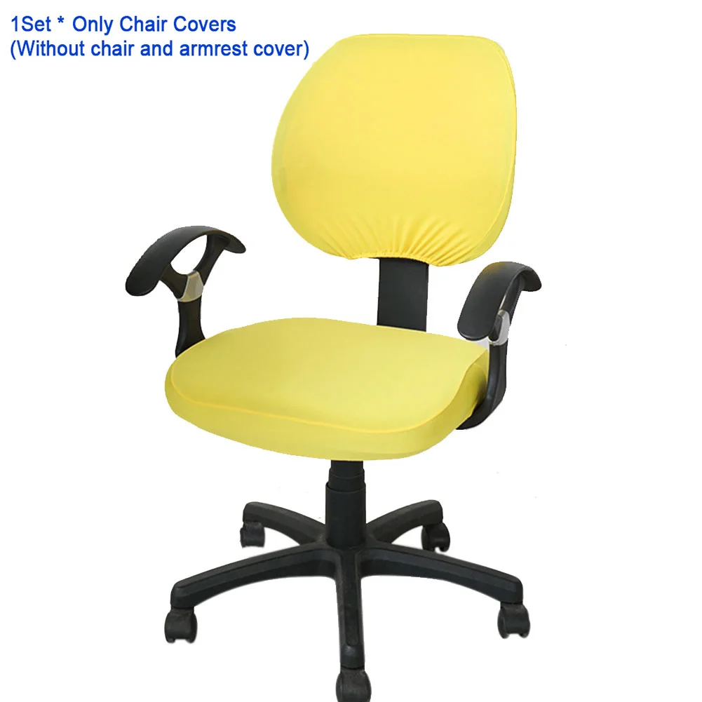 

2pcs Back Seats Washable Living Room Solid Four Seasons Office Chair Cover Swivel Rotate Elastic Stretchable Split Universal