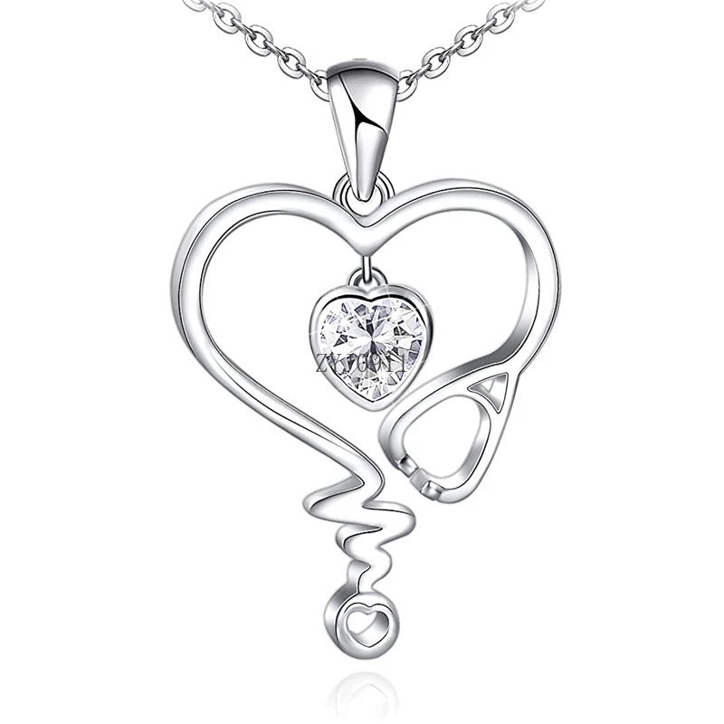 Fashion Irregular Heart Necklace Female Trendy Party Jewelry with Brilliant Zirconia Chic Accessories Mother's Day Gift