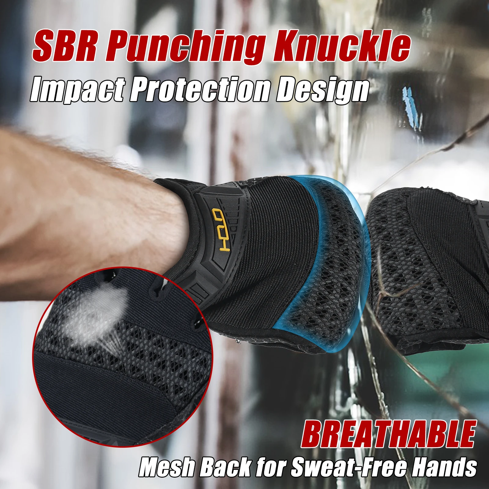 ne rękawice taktyczne HANDLANDY Rękawice robocze ze skóry syntetycznej z elastycznym uchwytem dla mężczyzn Oddychające