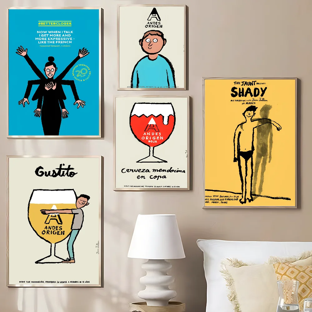 Французский иллюстратор Jean Julie постеры классических фильмов плакат высокого