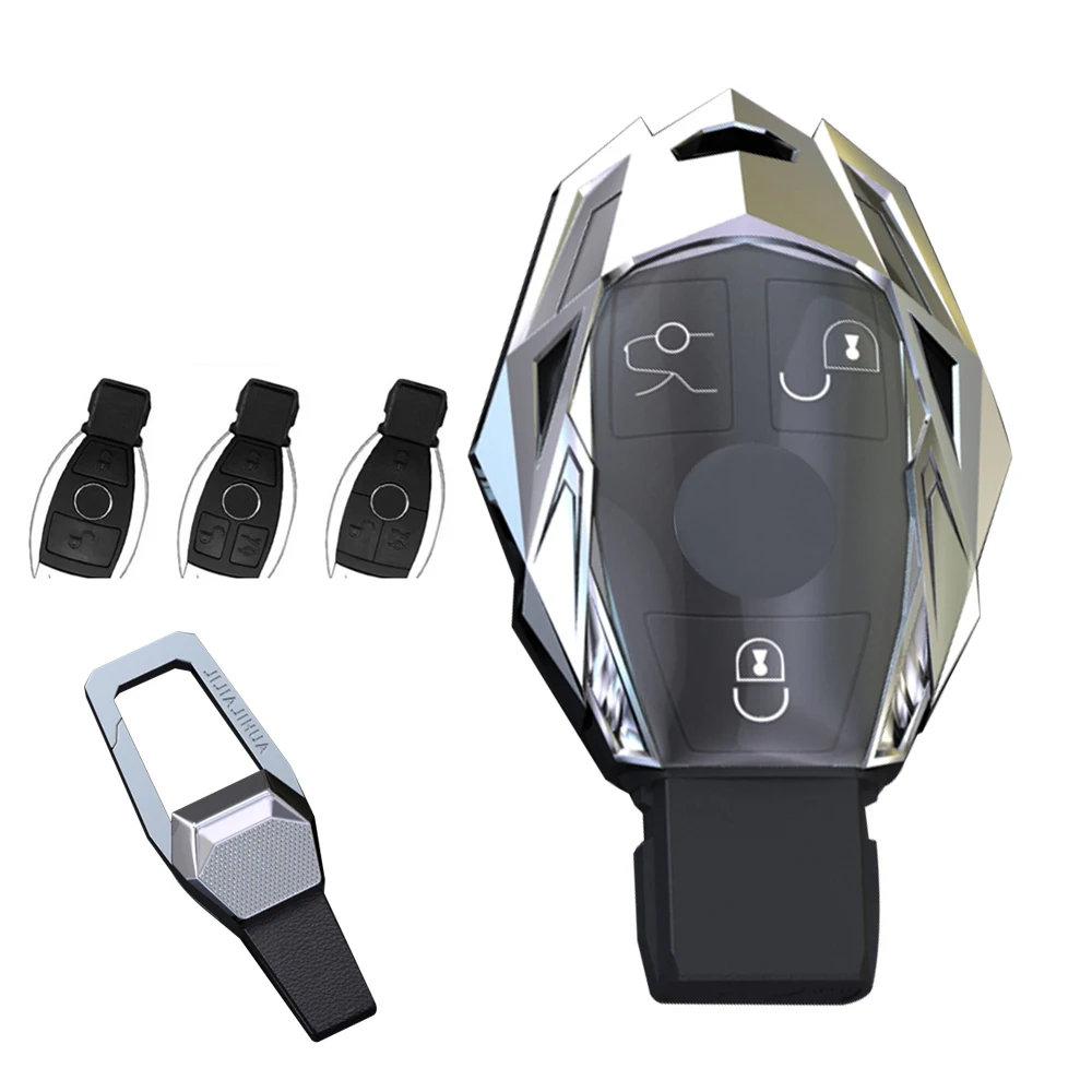 

Car Key Case For Benz A B C E G R S MClass CLA CLS GLA GLC GLE LS SLC SL GLK GL Viano GT SLS Zinc Alloy Key Fob Case Cover Shell