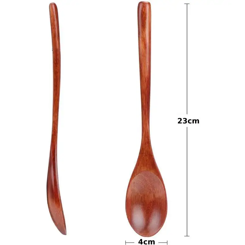 2pcs 9inch Wooden Ladle Spoon Wood Soup Long Handle Tableware Kitchen Utensil for Cooking Mixing Stirring Tea Soda Dessert |