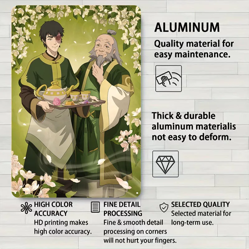 Металлический плакат Zuko &amp Uncle Iroh украшения для комнаты металлические жестяные