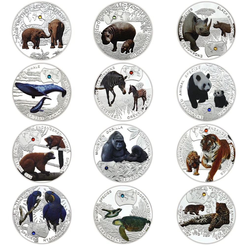 

Коллекционные монеты Olevo с животными Африки 12 шт.