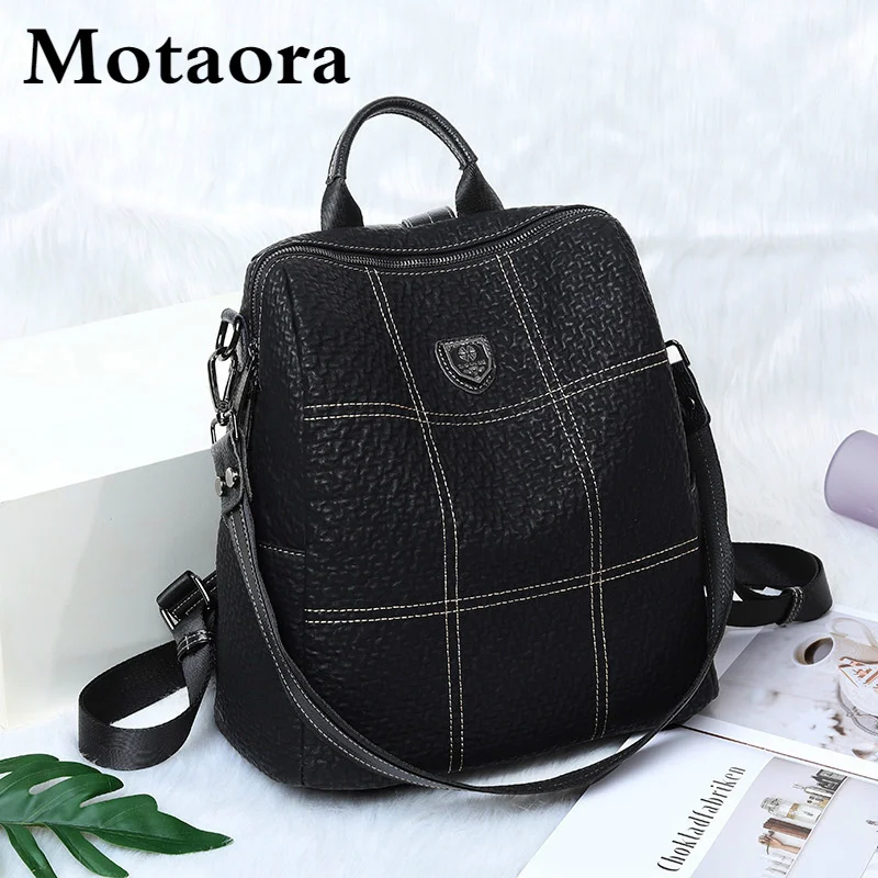 

Women's Backpack High Quality Leather Backpack Ladies Large Capacity Anti-theft Shoulder Bag For Women Female Travel Bag