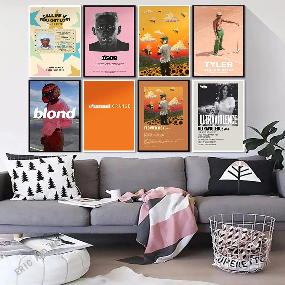 Плакат со звездой рэпера Тайлера Творца Фрэнка блонд группы мальчика музыкальный альбом Обложка холст покраска хип-хоп певица плакаты картины