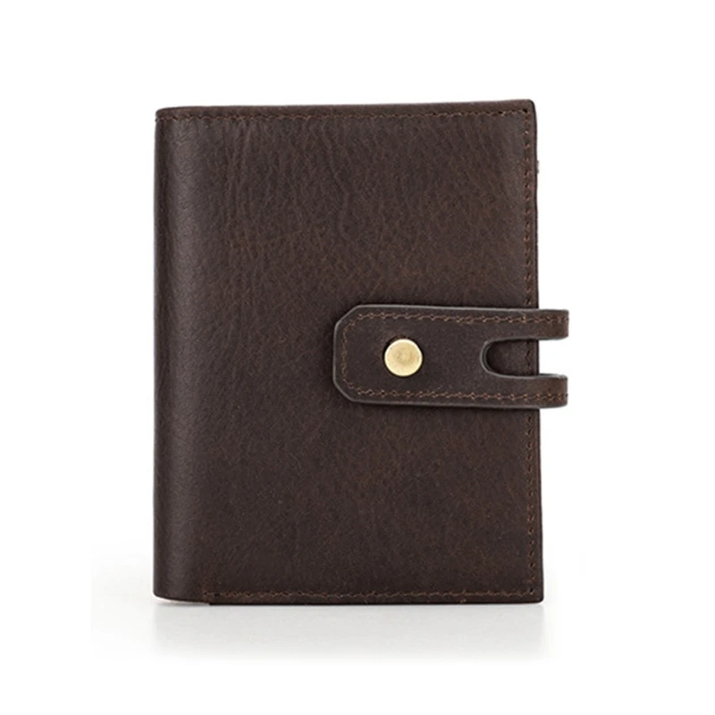 

Мужской короткий кошелек из воловьей кожи с застежкой-пряжкой и защитой от кражи