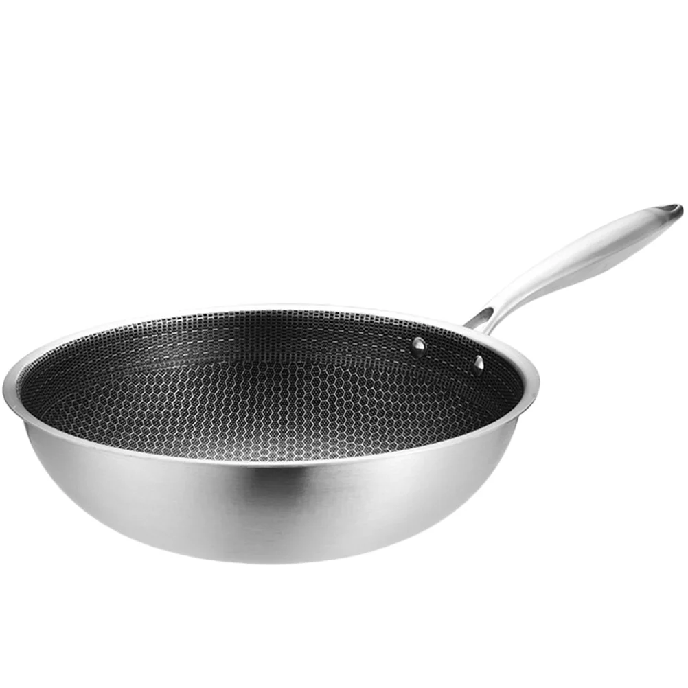 

Reusable Frying Wok Pan Multi-function Frying Wok Handled Fry Wok Pan Home Supply