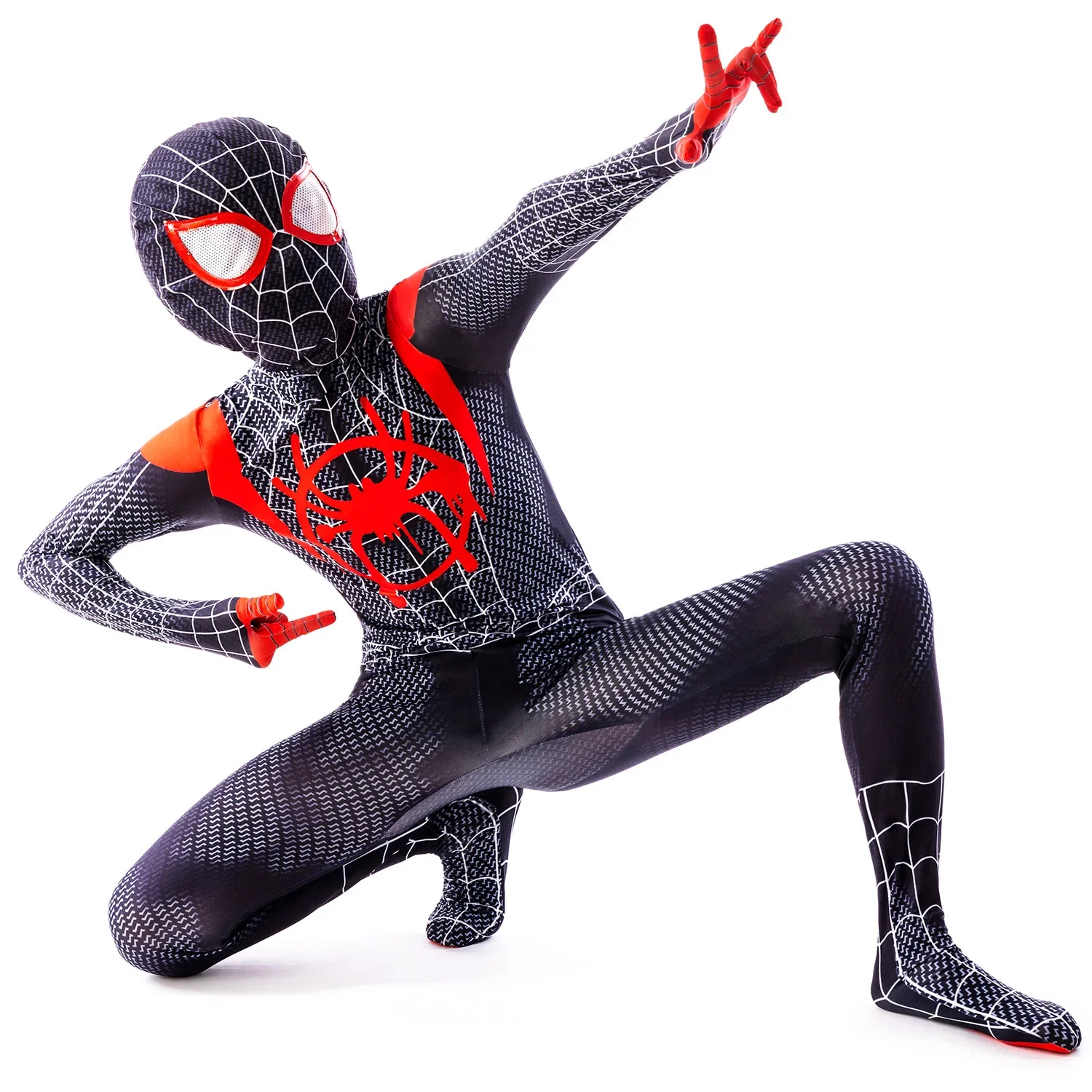 Детское боди супергероя Майлз Косплей Питер Паркер мультфильм костюм Хэллоуин