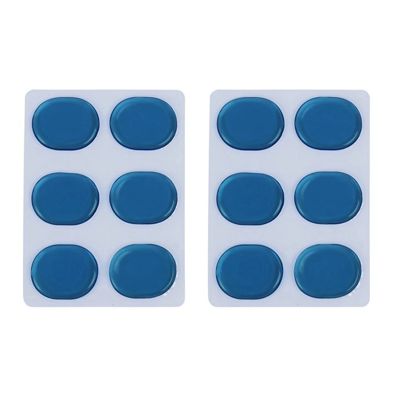 

48 PCS/Set Of Drum Kit Muffler Stickers Silica Gel Sticker Drum Dampeners Gel Pads Snare Drum Muffler Mute Blue