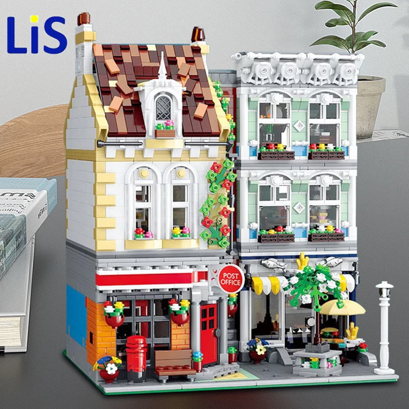 

Конструктор квадратный для почтовых отделений, строительные блоки для взрослых, обучающая игрушка для мальчиков, Рождественский подарок