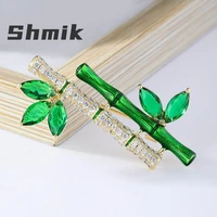 new elegant retro green plant bamboo brooch pinfor women collar accessories jewelry gifts