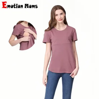 Emotion Moms Summer Invisible Zipper Pregnancy Maternity Top Lactation Clothing Breastfeeding For Pregnant Women 1