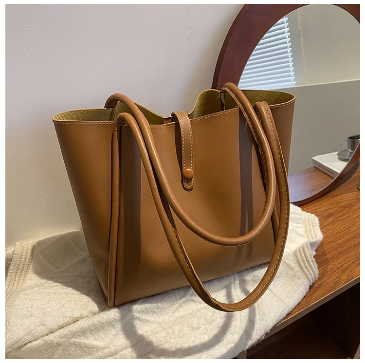 

Solid Color Simple Handbag Shoulder Bag Fashion Bag Women's Bag _QTHB1-9083-2_
