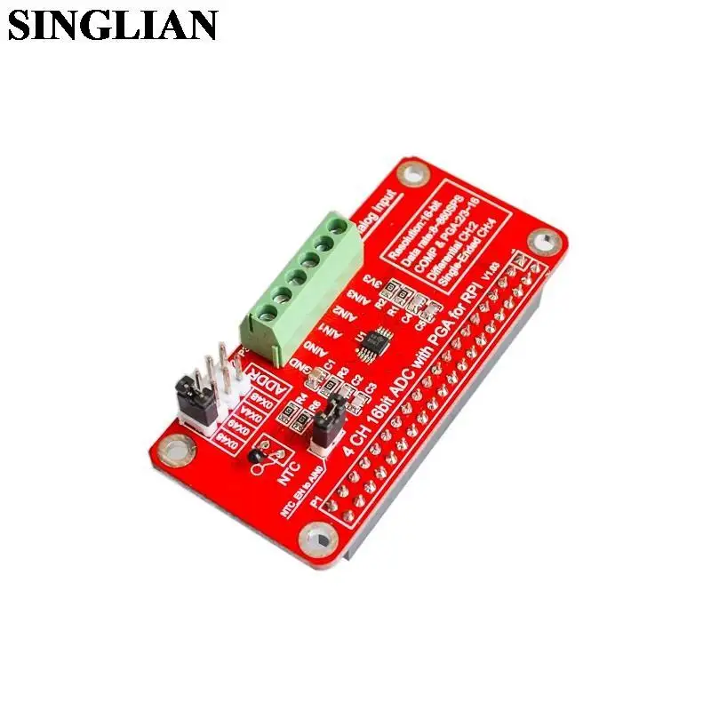 ADS1115 Модуль АЦП 3 В для Raspberry Pi 3/2/B + I2C RPI-ADS1115-ADC аналого-цифрового преобразователя