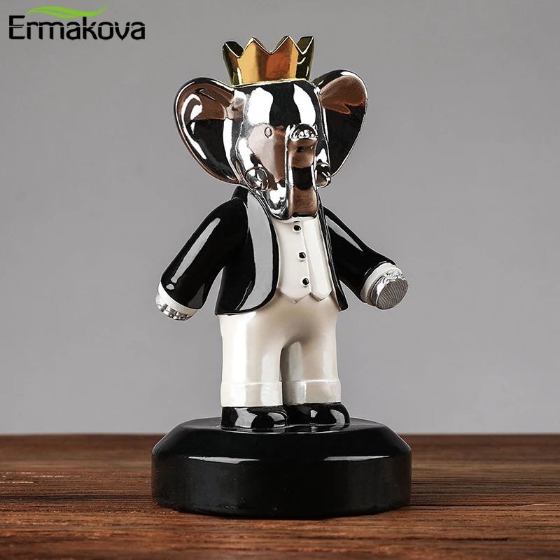 

Скандинавский домашний слон ERMAKOVA, украшение для гостиной, статуя из смолы, поделки для помещений, детская комната, настольное украшение с животными