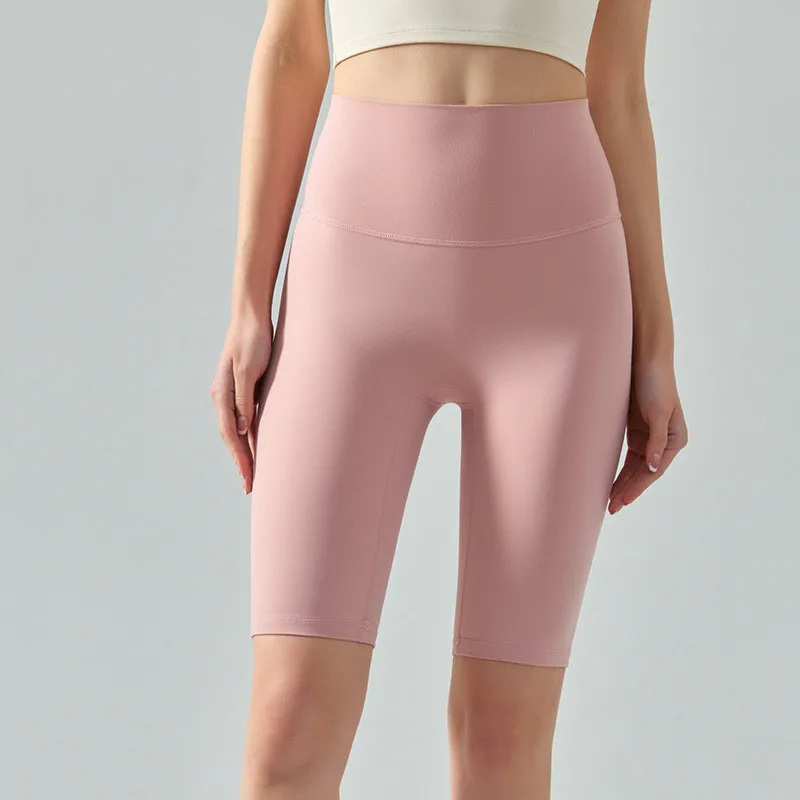 Шорты женские с завышенной талией, эластичные летние спортивные штаны для фитнеса, не требующие линий, однотонные, свободного размера 40 кг-70 кг