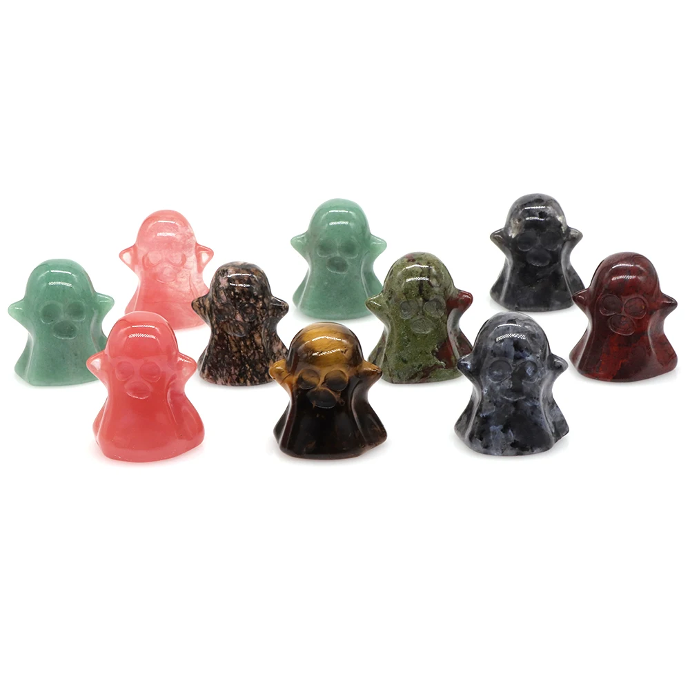 

Статуя призрака из натурального камня 1,2 дюйма, резная статуя из драгоценного камня, украшение для комнаты, Исцеление Рейки, Хрустальная подвеска, подарок на Хэллоуин, домашний декор