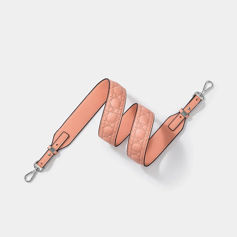 Double Cowhide Leather Long Shoulder Bag Strap DIY Purse Handle Adjustable Crossbody Handbag Belt Replacement with Clasp Women