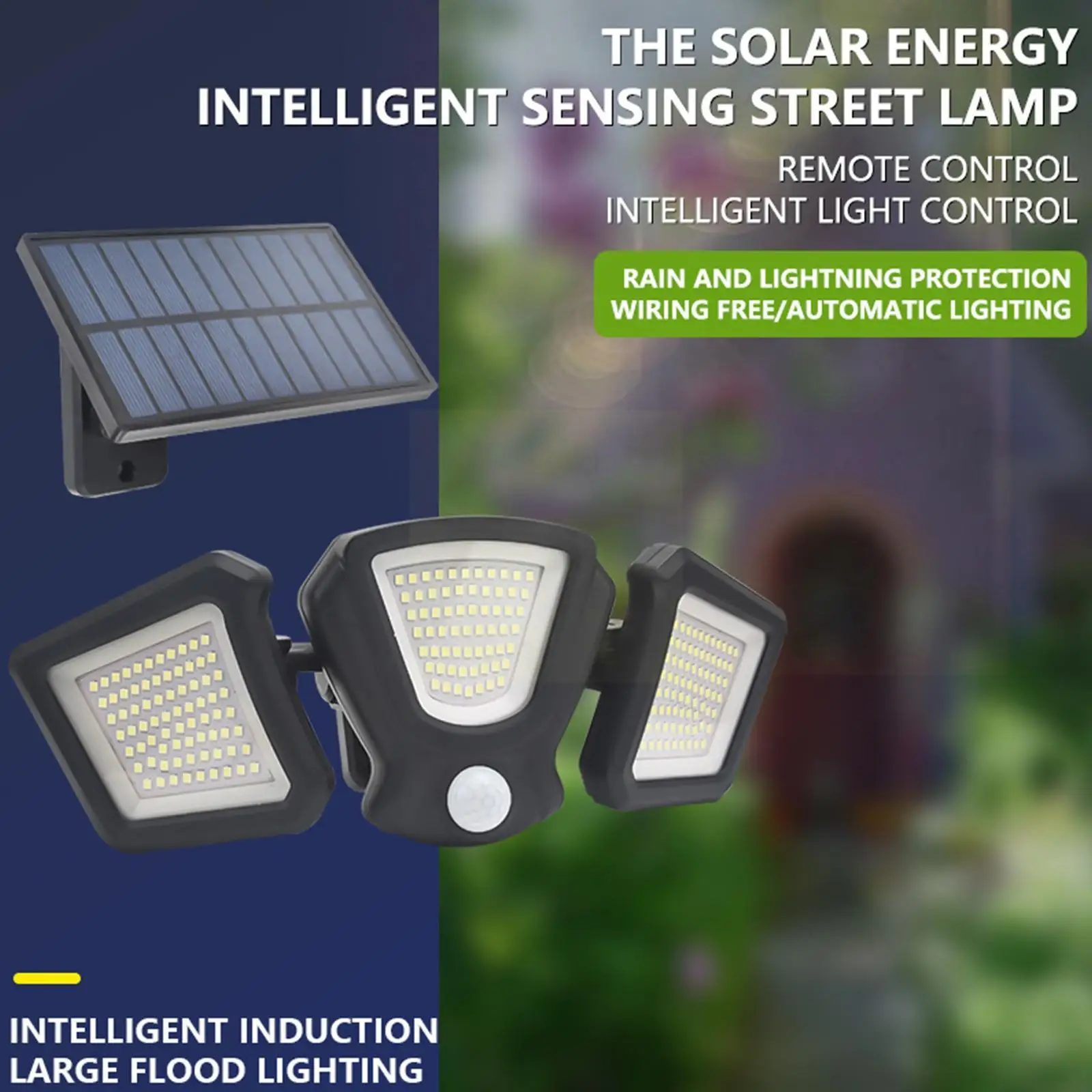 

Security Solar Lights Outdoor LED Solar Flood Lights Motion Sensor 3 Adjustable Heads Waterproof Wall Lamp For Porch Yard G W5O8