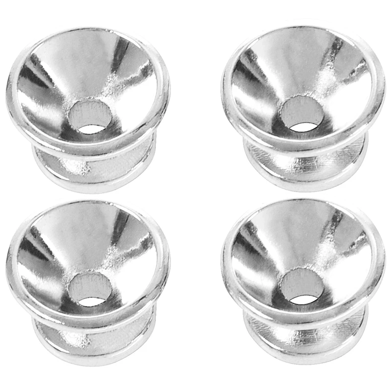 

4 X Electric Acoustic Guitar Bass Strap Button Screw Lock Pins Pegs Pads Silver
