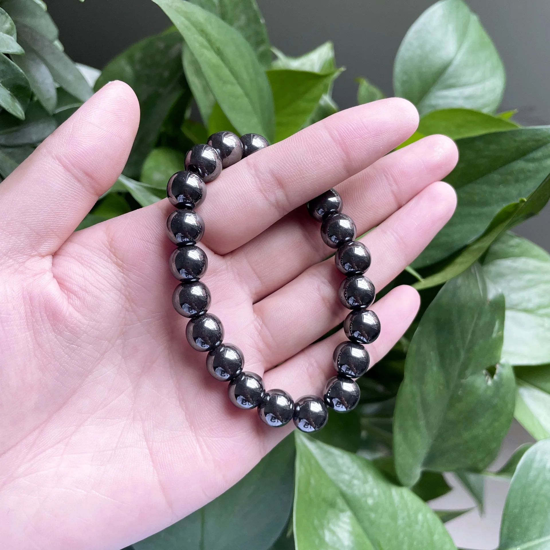 

Natural Stone Bracelet Hematite Stone Beaded Yoga Bracelets for Men Women Elastic Rope Jewelry Friendship Fashion Jewelry Gift