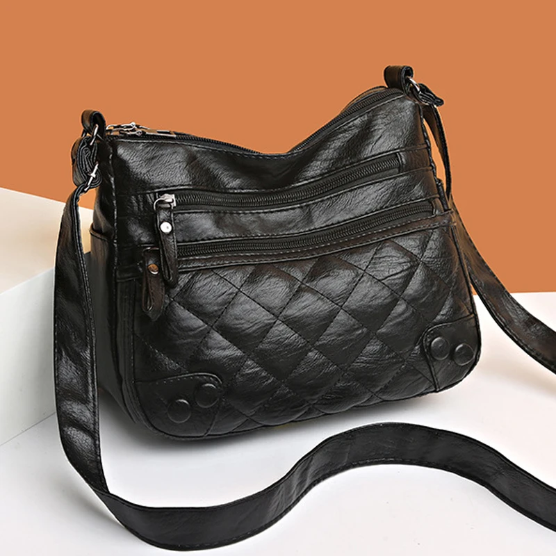 

Fashion Zipper Women's Underarm PU Soft Leather Shoulder Bag Female Shopper Messenger Bag Designer Crossbody Bags For Women