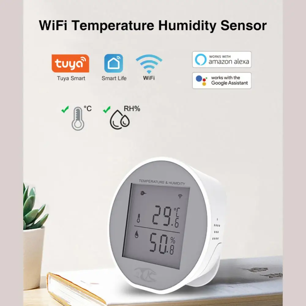 

Electronic Indoor Temperature Humidity Sensor 1pc Meter Sensor Smart Home Thermometer Wifi Tuya Hygromete Smart Life New 2023