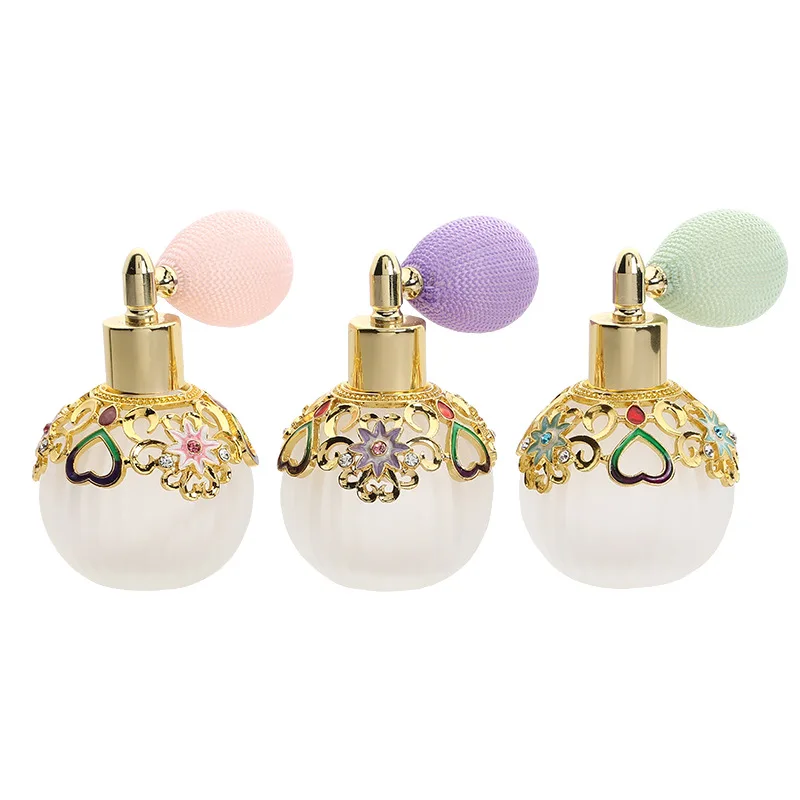

60 X Portable Vintage Butterfly Zinc Alloy Perfume Bottle with Airbag Empty Cosmetic 50ml Refillable Essential Oil Bottle