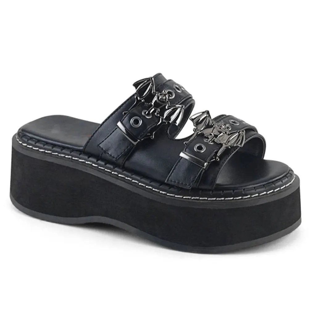 

GIGIFOX 2021 Brand Black Gothic Vampire Cosplay Comfy Sole Heels Summer Fashion Platform Sandals Shoes Women Slipper Outdoor