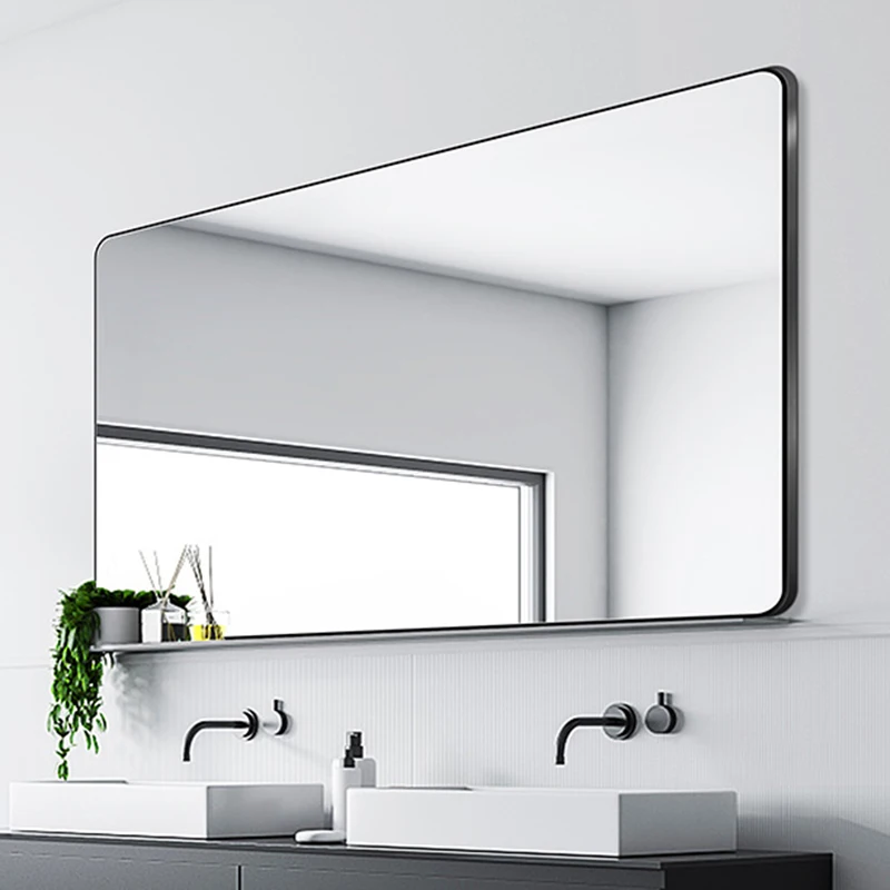 

Large Bathroom Mirror Modern Fogless Wall Mounted Hair Makeup Mirror Anti Fog Rectangle Espelho De Banheiro Household Items