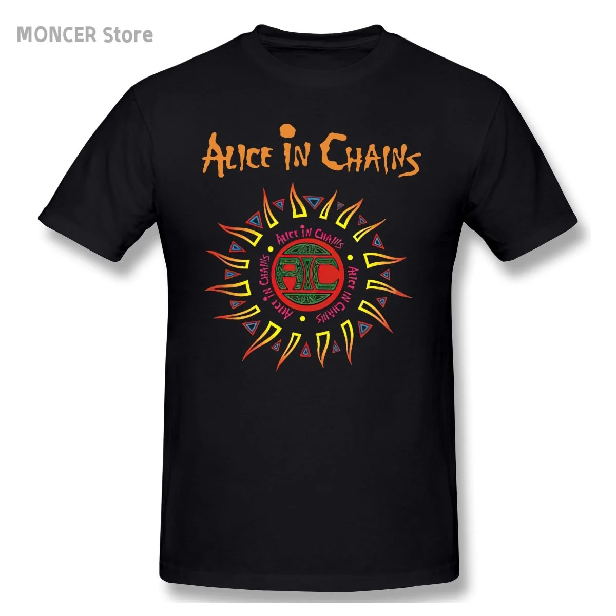 

Alice In Chains 100%Cotton T Shirt Heavy Metal American Rock Band T-Shirt Short Sleeve Crewneck Soft Basic Tops Tee Comfortable