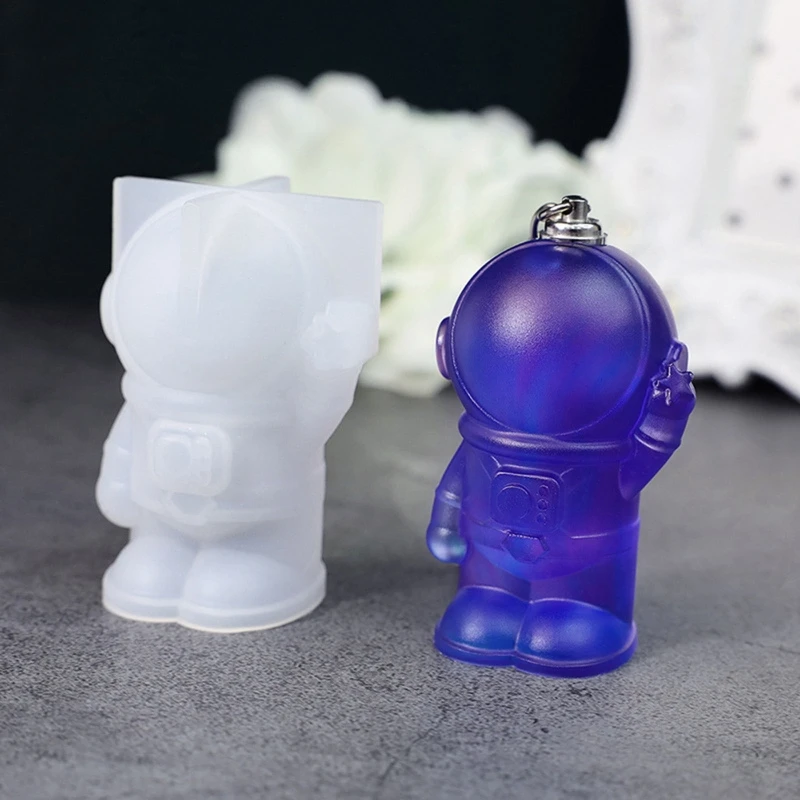 

Полимерная силиконовая форма для брелока в виде астронавта, форма для брелока с отверстием