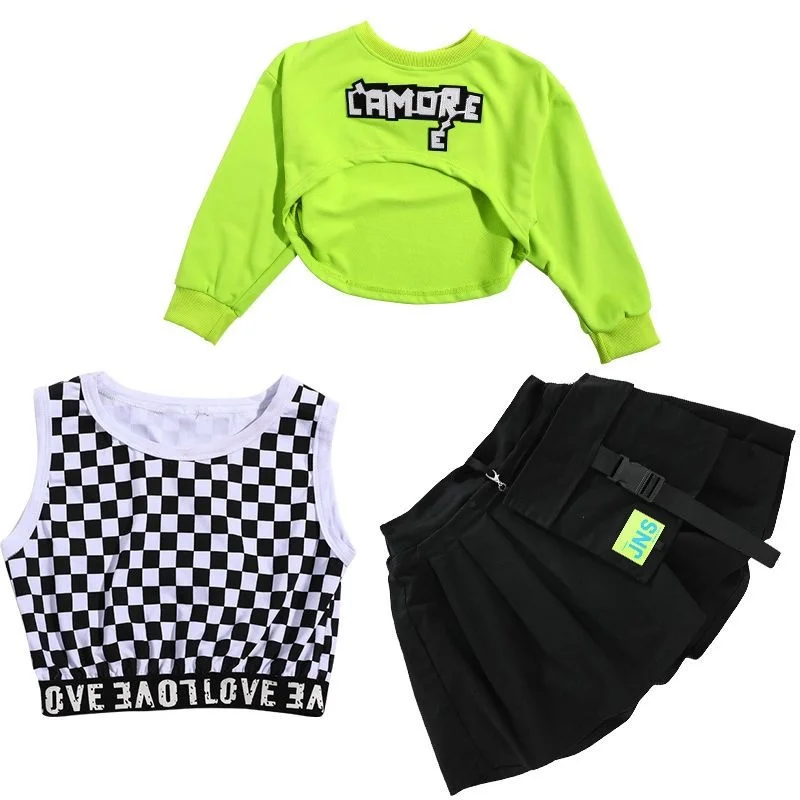 

Children's street dance clothing, girls' jazz dance sets, hip-hop trendy children's clothing, girls' hiphop runway show,