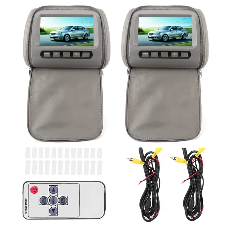 

Car Headrest DVD Display, Dual Portable Car Headrest Video Players 7In HD LCD Digital Touch Screen Car TV MP5 Player