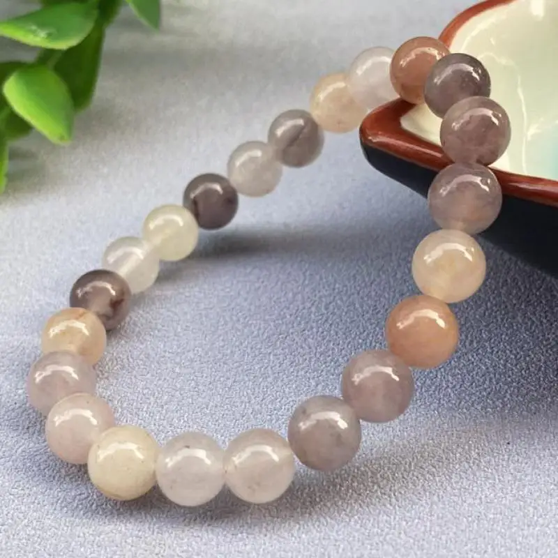 

8mm Golden Silk Jade Bracelet Women Healing Jewelry Real Chinese Xinjiang Jades Round Stone Bead Elastic Beaded Bracelets Bangle