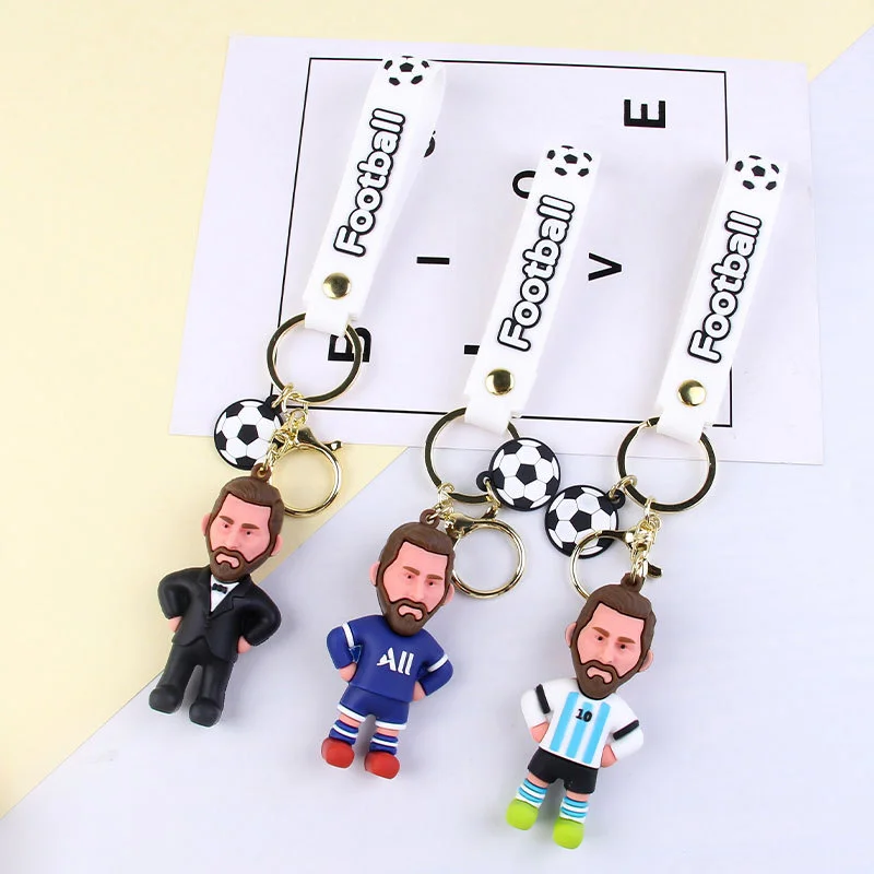 Soccer Star Figure Messi Key Chain Backpack Bag Decor Doll Pendant Car Decoration Desk Ornaments Souvenir Gifts For Fans