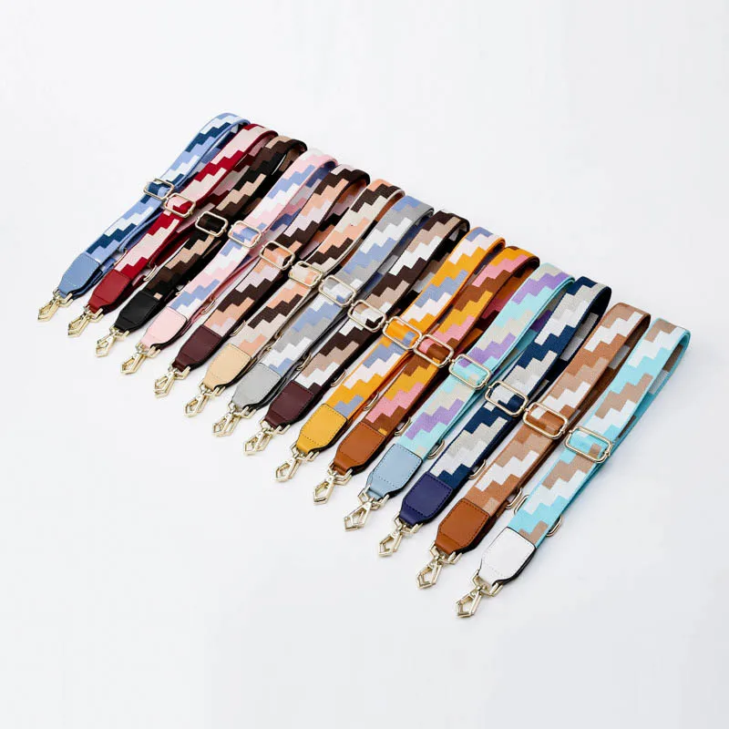 

Nylon Colored Belt Bag Strap Hanger Handbag Accessories for Women Decorative Obag Handle OrnamentRainbow Adjustable Obag Straps