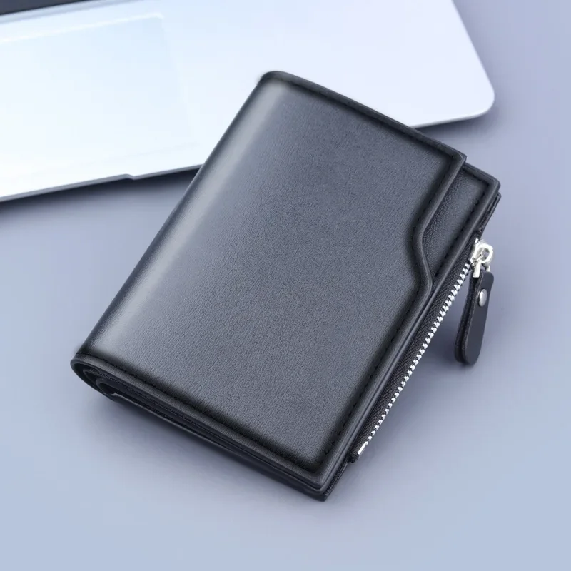 

2023 Men's Short Wallet New Wallet Men's Three-fold Multi-card Wallet Men's 13-card Zipper Coin Wallet Men