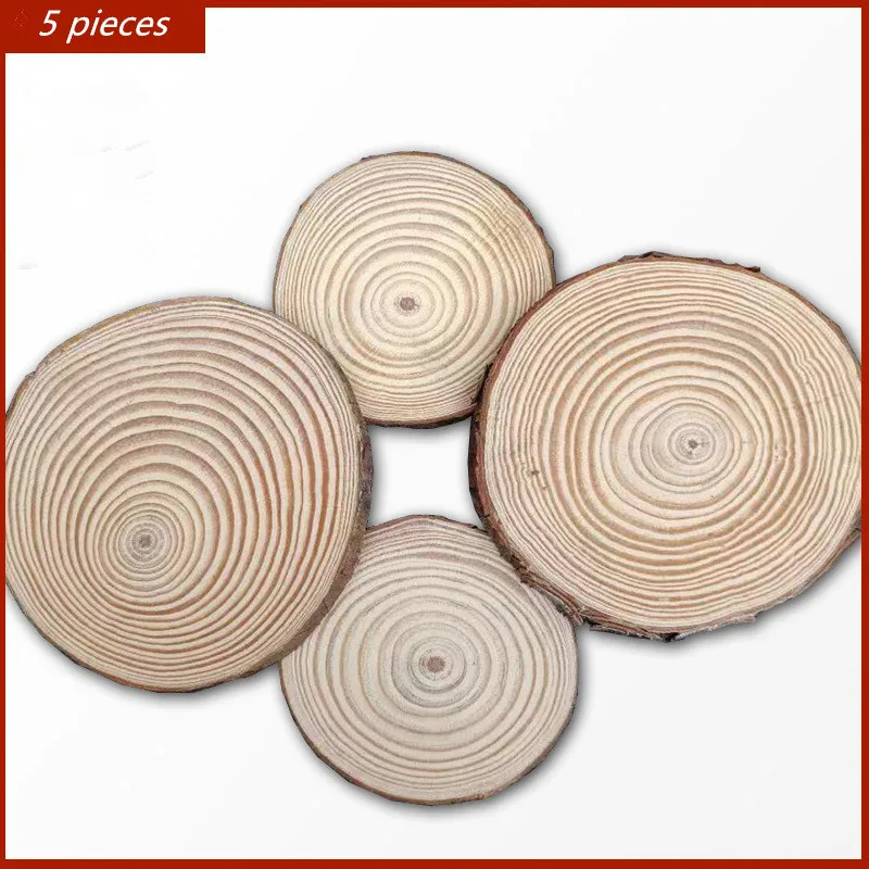 

5 шт., круглые деревянные диски из натуральной сосны, 1-8 см