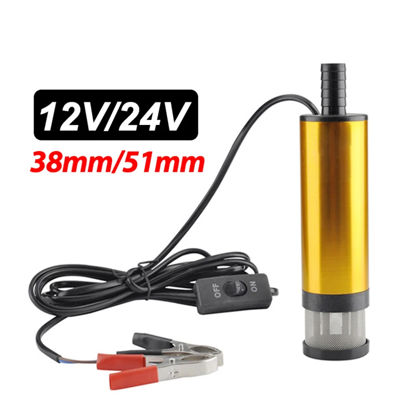 

Электрический автомобильный масляный насос 38/51 мм, 12 В, 24 В для перекачки дизельного топлива, воды, топлива, 12 л/мин, погружной корпус из алюми...