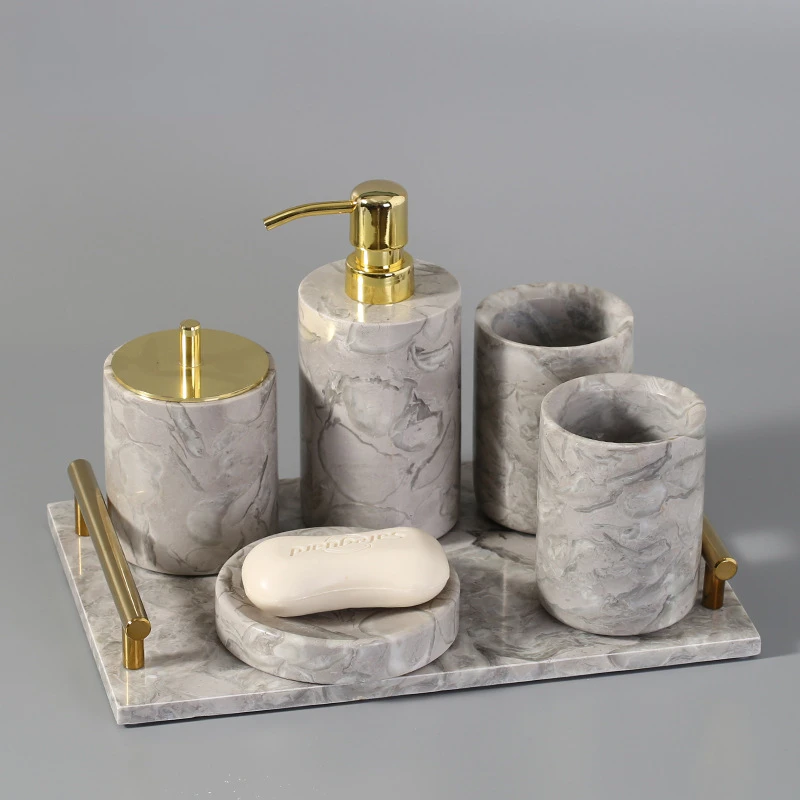 

Nordic bathroom amenity set marble bathroom set hotel model room home bathroom supplies soft decoration kit
