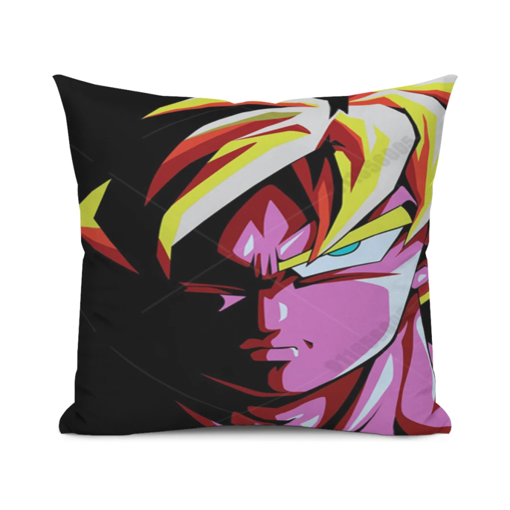 

2023-Dragon-Ball-Z-Goku-printed-sofa-square Cushion Cover Sofa Car Waist Throw Pillow Decoration-30x30-65x65cm