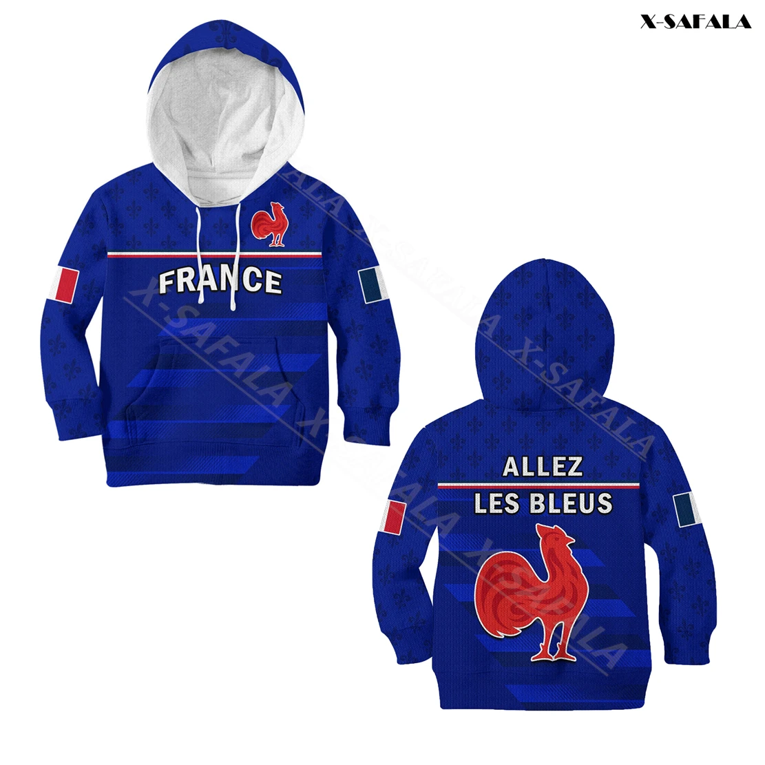 Французская Спортивная Толстовка для регби Le XV De с национальным 3D принтом на