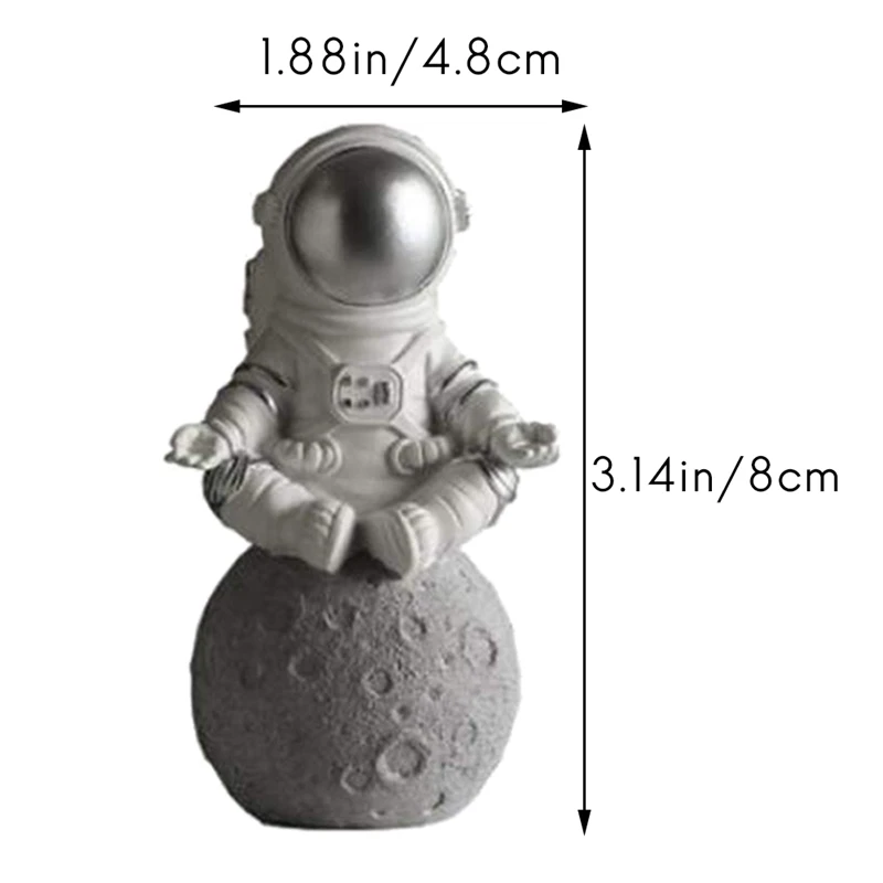 Astronaut And Planet Statue Desk Decor Spaceman Living Room Ornament