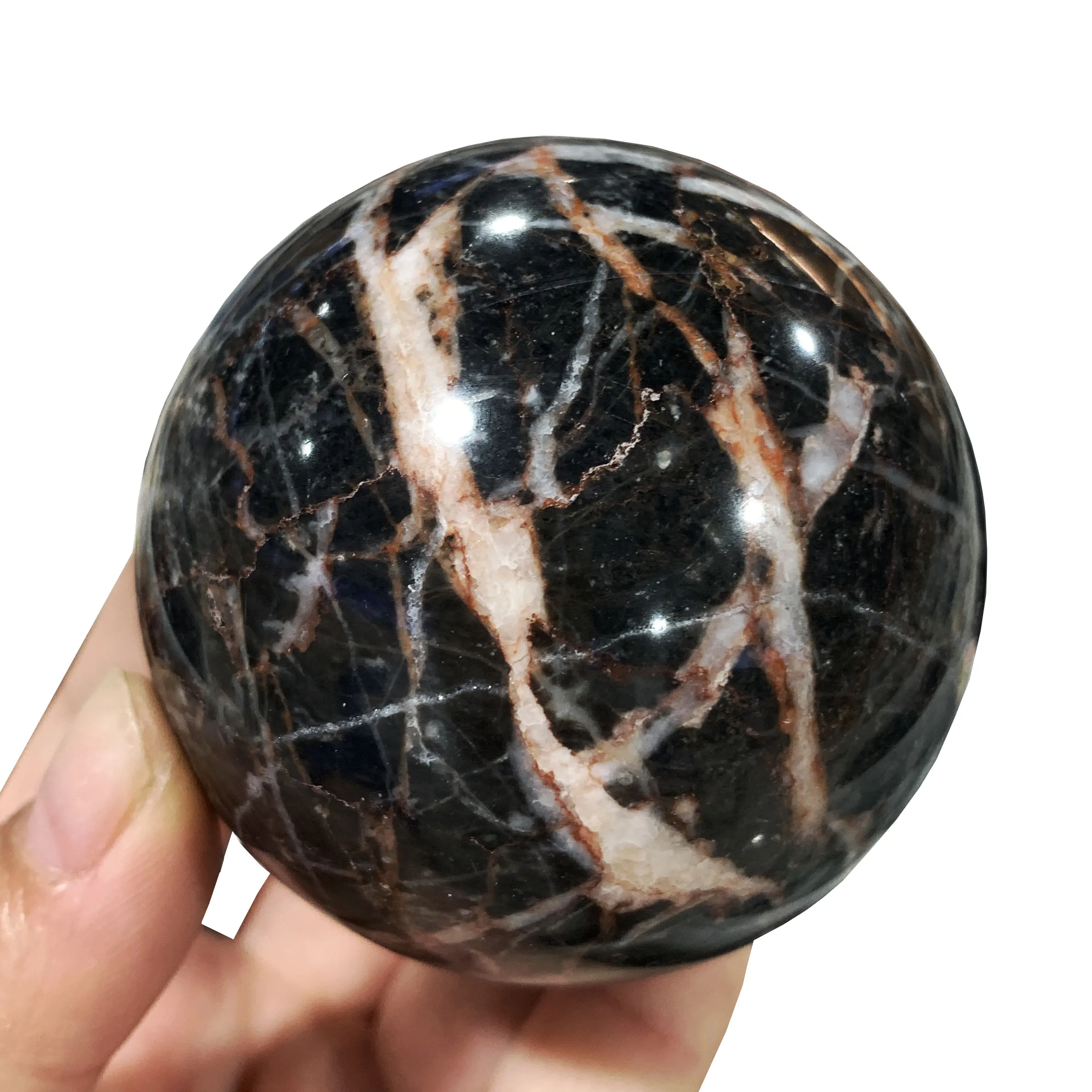 

Высококачественный черный сетчатый шар, исцеляющая Хрустальная Сфера, натуральный камень для полировки руды для домашнего декора