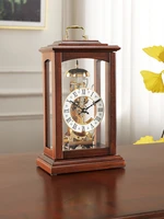european style mechanical clock home vintage ornament decoration living room antique copper movement desk clock chinese swing
