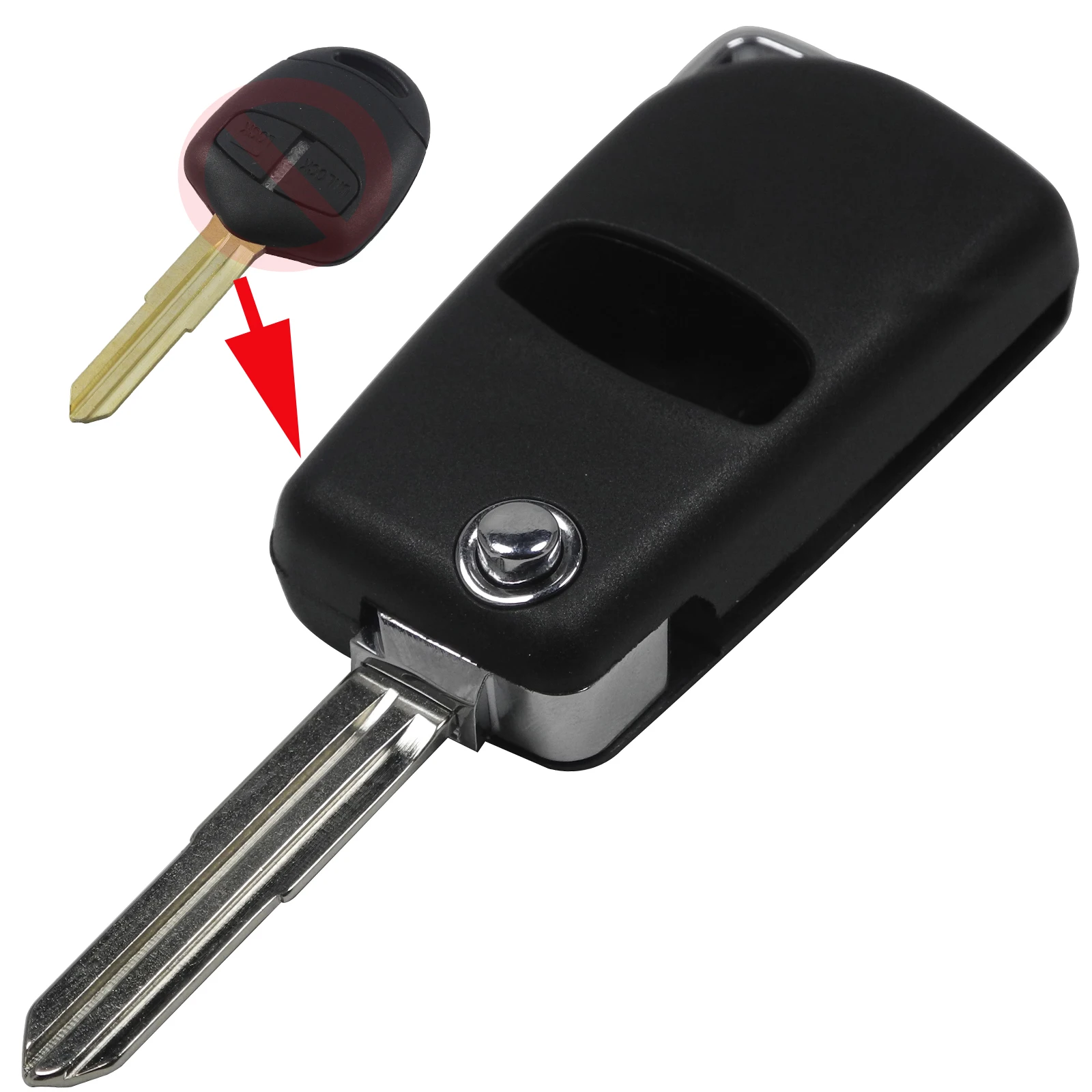 Jingyuqin модифицированный флип-чехол для автомобильного ключа с дистанционным управлением для Mitsubishi Pajero Sport Outlander Grandis LANCER-EX ASX 2/3 кнопочный брелок