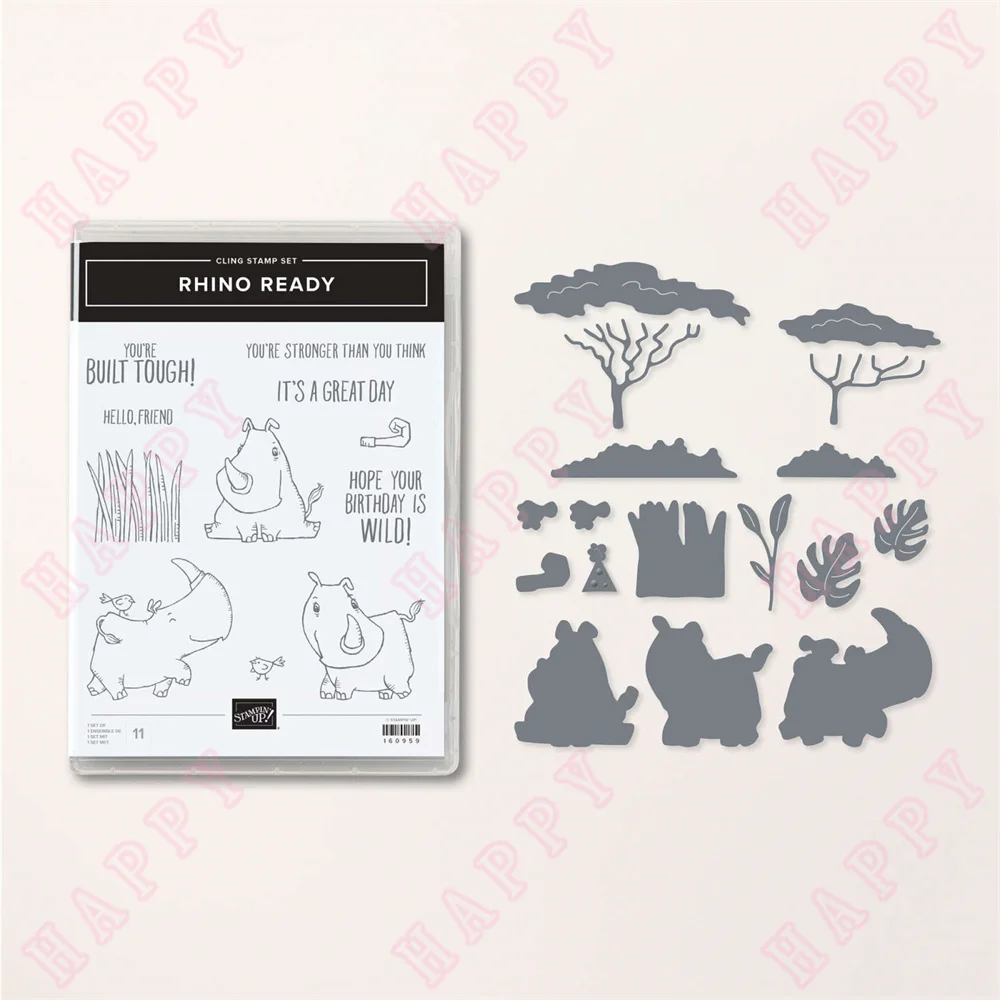 

Metal Cutting Dies And Stamps Rhino Ready Bundle Scrapbook Diary Decoration Paper Craft Embossing Template DIY Greet Card Make